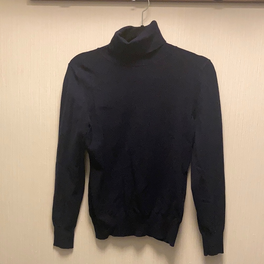 Navy turtleneck